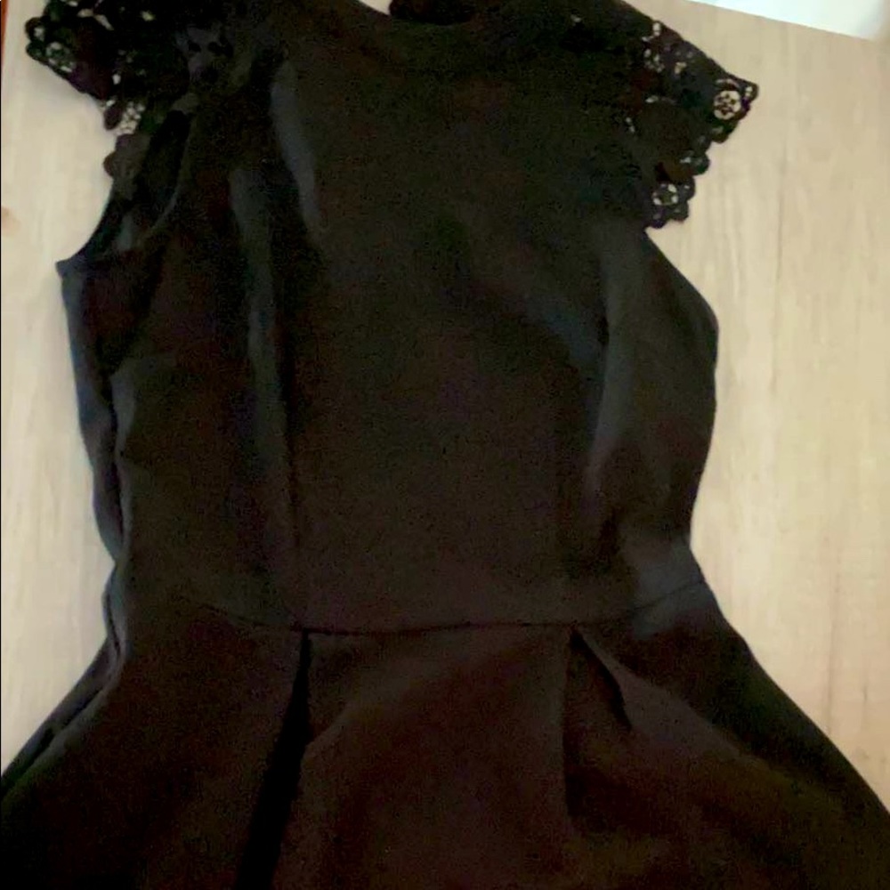 Black lace sleeve dress